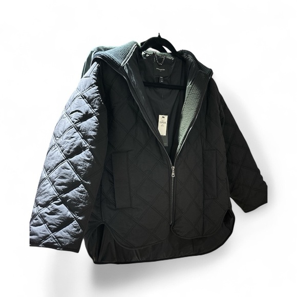 Banana Republic Black Quilted Puffer Jacket Run Big like size M/L - Picture 4 of 9